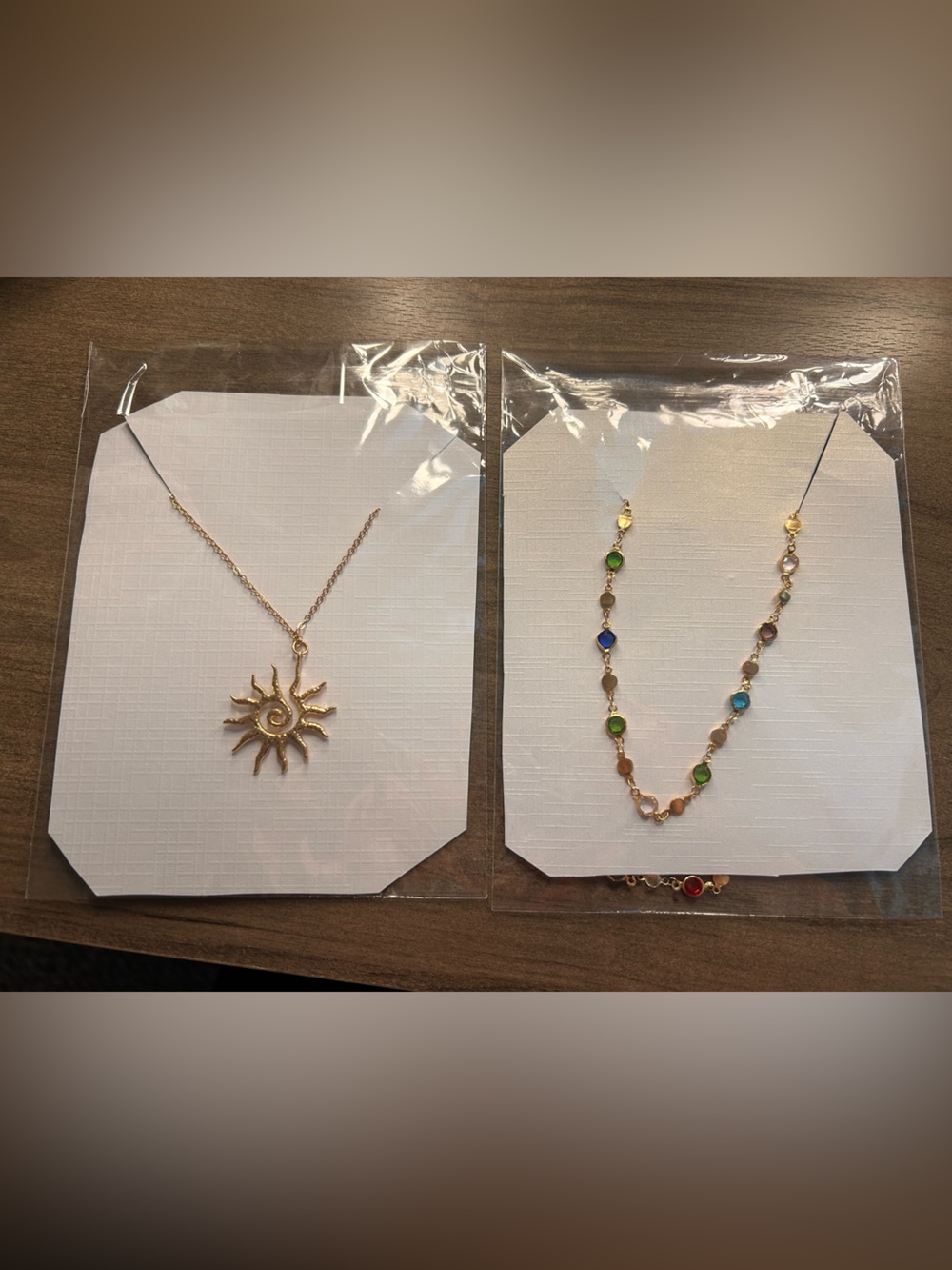 Multicolor Necklace with Matching Sunburst Pendant Necklace - Women Jewelry